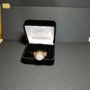 10k gold cluster  man ring
